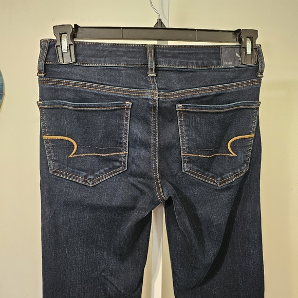 American Eagle Super Stretch Dark Wash Skinny Jegging Size 6 Long - Picture 5 of 9